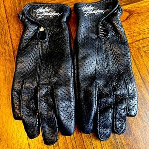 Genuine Harley Davidson leather gloves. Black. Size M